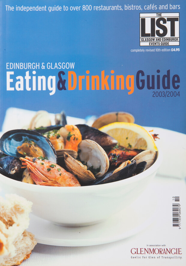 Cover of List Eating and Drinking Guide from 2003. This was shot using a 5x4 film. camera
