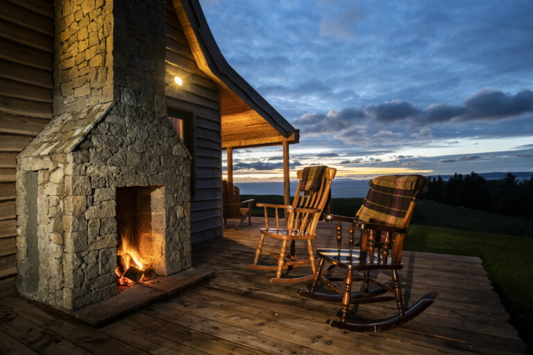 Evening shot of holiday chalet Evening shot of holiday chalet