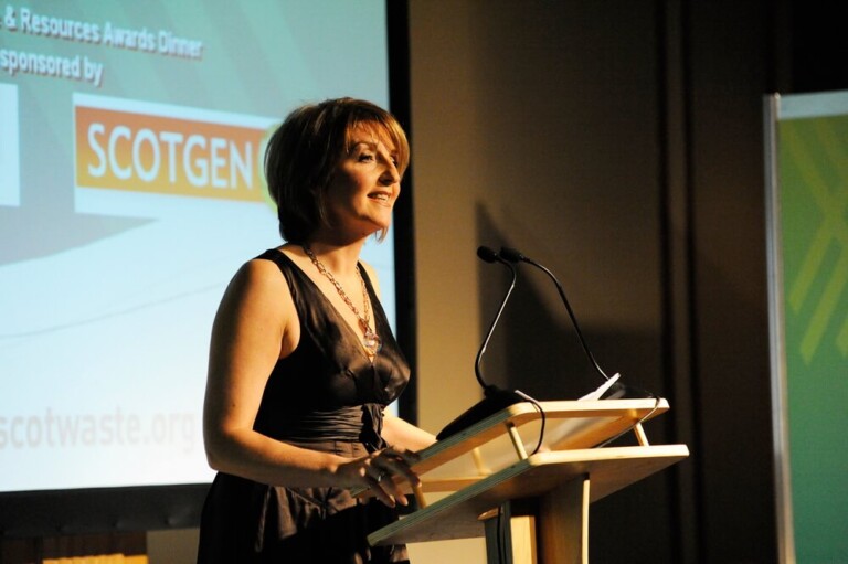 Kay Adams presenting awards at Glasgow event by events photographers Blink Imaging Kay Adams presenting awards at Glasgow event by events photographers Blink Imaging