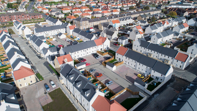 Aerial Image of New Housing by Glasgow Drone Photographers Blink Imaging Aerial Image of New Housing by Glasgow Drone Photographers Blink Imaging