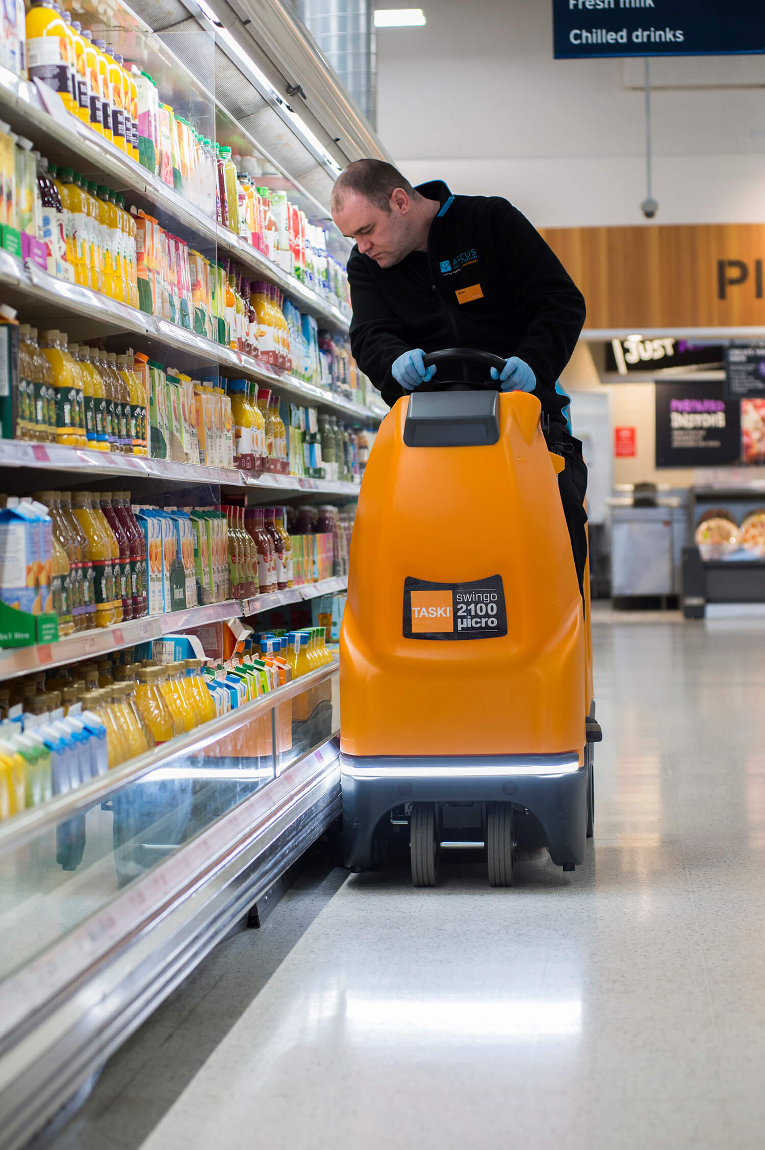 For the case study the client required shots of the floor cleaning machines at work.