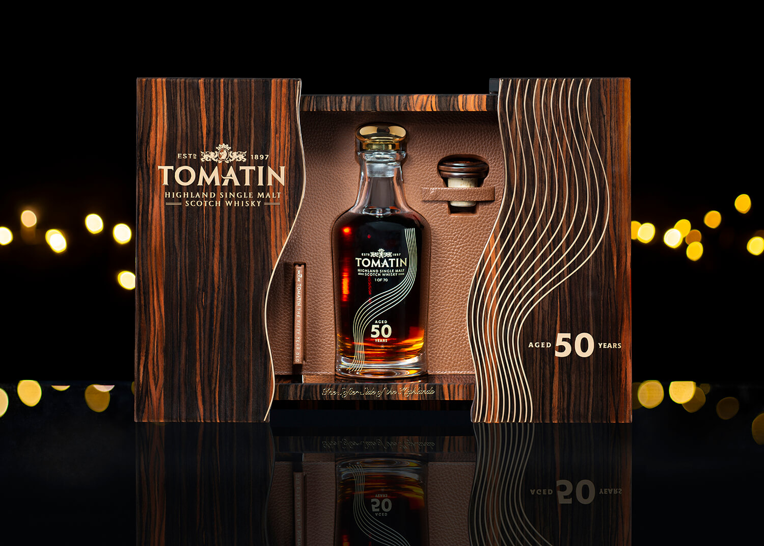 The whisky case was highly reflective which meant it had to be lit from different angles with all the images being composited into one single images.