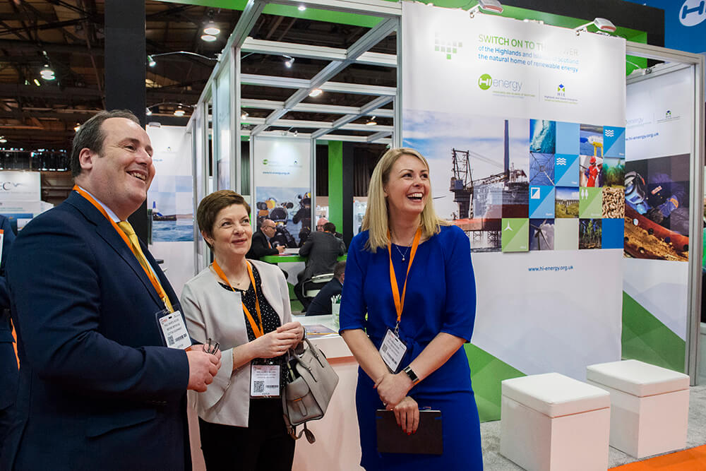 Scottish Energy Minister visiting the HIE stand at the SECC