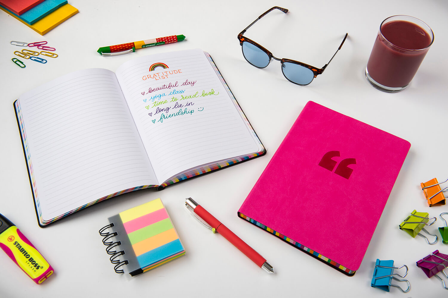 Advertising photographs of stationary products