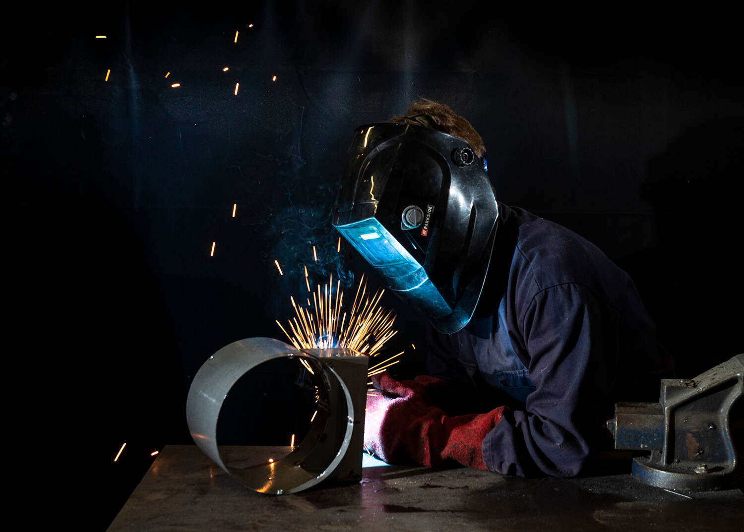 Industrial photography welder