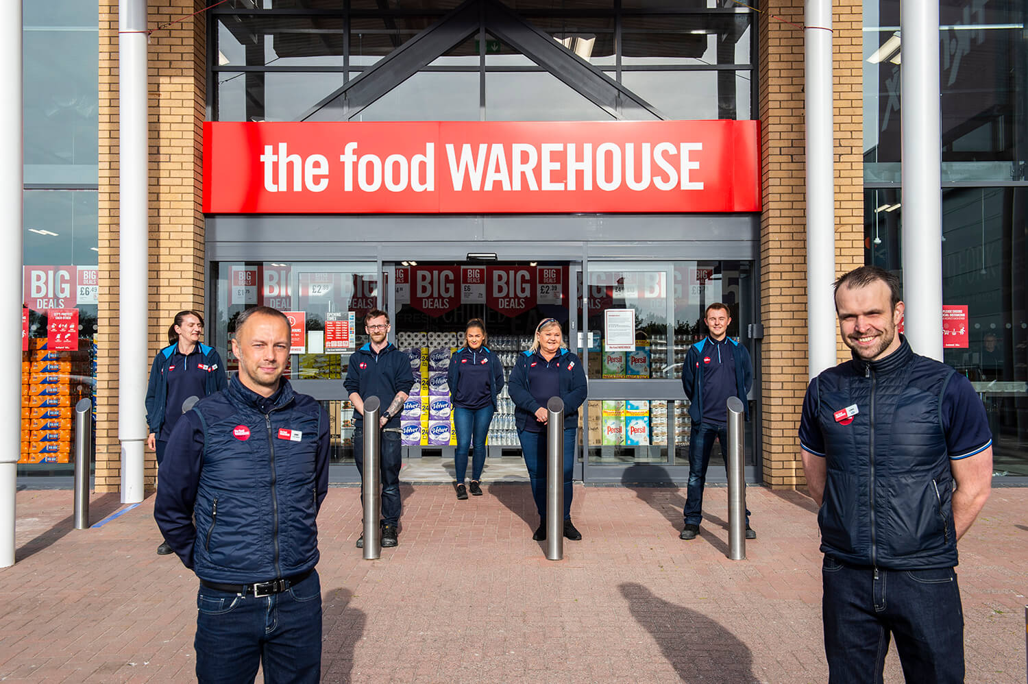 Staff outside Food Warehouse by Glasgow PR Photographers Blink Imaging