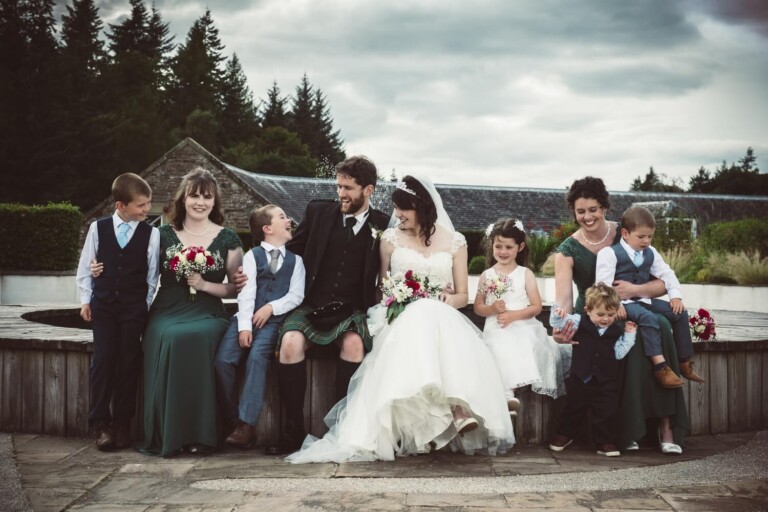 Wedding party at new Lanark by Glasgow Wedding Photographer Richard Campbell